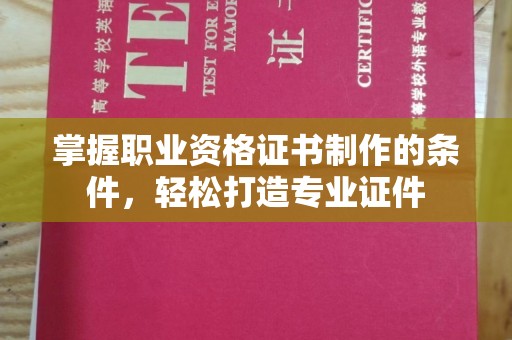 和政掌握职业资格证书制作的条件，轻松打造专业证件